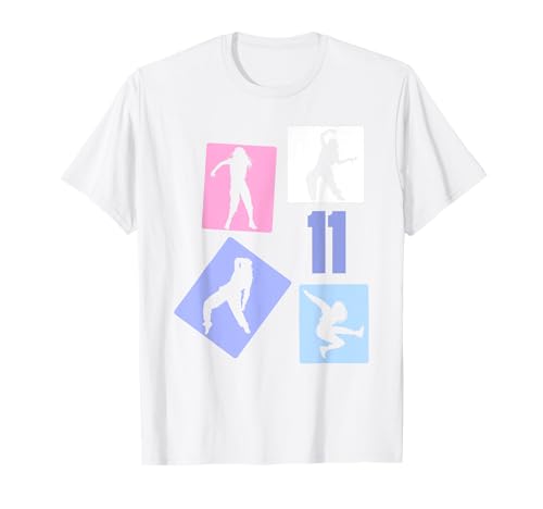 11. Geburtstag Hip Hop 11 Jahre Mädchen Tänzerin Retro T-Shirt von Retro Geburstag Hip Hop Geschenk Mädchen Frauen