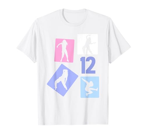 12. Geburtstag Hip Hop 12 Jahre Mädchen Tänzerin Retro T-Shirt von Retro Geburstag Hip Hop Geschenk Mädchen Frauen