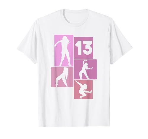 13. Geburtstag Hip Hop 13 Jahre Mädchen Tänzerin Retro T-Shirt von Retro Geburstag Hip Hop Geschenk Mädchen Frauen