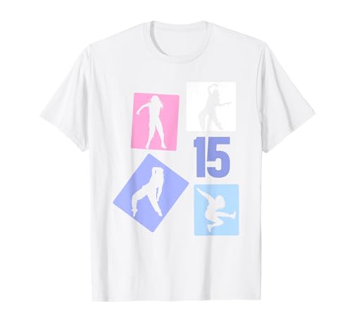 15. Geburtstag Hip Hop 15 Jahre Mädchen Tänzerin Retro T-Shirt von Retro Geburstag Hip Hop Geschenk Mädchen Frauen