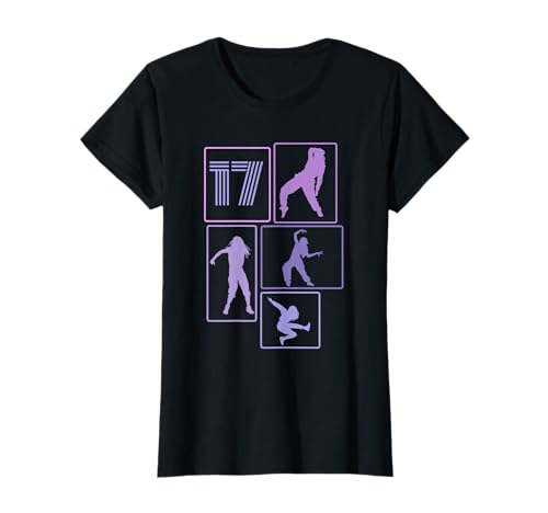 17. Geburtstag Hip Hop 17 Jahre Mädchen Tänzerin Retro T-Shirt von Retro Geburstag Hip Hop Geschenk Mädchen Frauen
