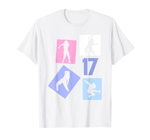 17. Geburtstag Hip Hop 17 Jahre Mädchen Tänzerin Retro T-Shirt von Retro Geburstag Hip Hop Geschenk Mädchen Frauen