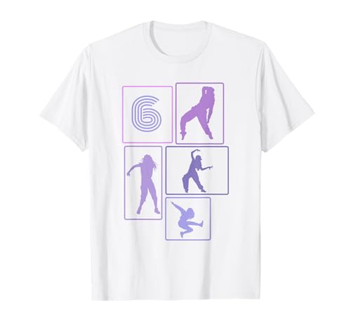 6. Geburtstag Hip Hop 6 Jahre Mädchen Tänzerin Retro T-Shirt von Retro Geburstag Hip Hop Geschenk Mädchen Frauen