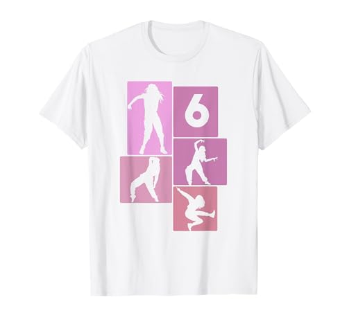 6. Geburtstag Hip Hop 6 Jahre Mädchen Tänzerin Retro T-Shirt von Retro Geburstag Hip Hop Geschenk Mädchen Frauen
