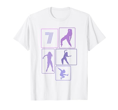 7. Geburtstag Hip Hop 7 Jahre Mädchen Tänzerin Retro T-Shirt von Retro Geburstag Hip Hop Geschenk Mädchen Frauen
