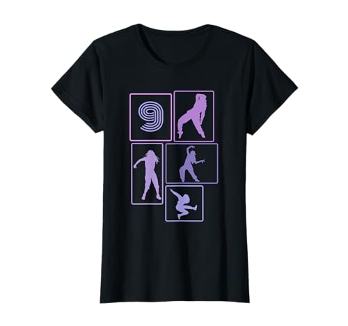 9. Geburtstag Hip Hop 9 Jahre Mädchen Tänzerin Retro T-Shirt 9. Geburtstag Hip Hop 9 Jahre Mädchen Tänzerin Retro T-Shirt von Retro Geburstag Hip Hop Geschenk Mädchen Frauen