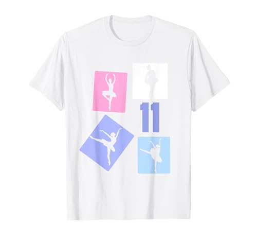 11. Geburtstag Ballet 11 Jahre Mädchen Retro Tänzerin T-Shirt von Retro Geburtstag Ballet Geschenk Mädchen Frauen