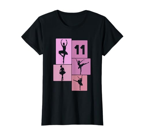 11. Geburtstag Ballet 11 Jahre Mädchen Retro Tänzerin T-Shirt von Retro Geburtstag Ballet Geschenk Mädchen Frauen