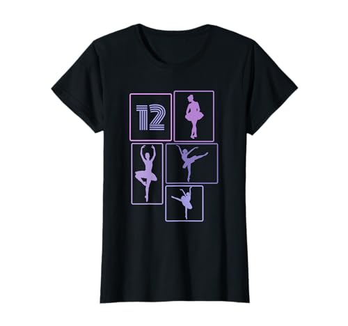 12. Geburtstag Ballet 12 Jahre Mädchen Retro Tänzerin T-Shirt von Retro Geburtstag Ballet Geschenk Mädchen Frauen