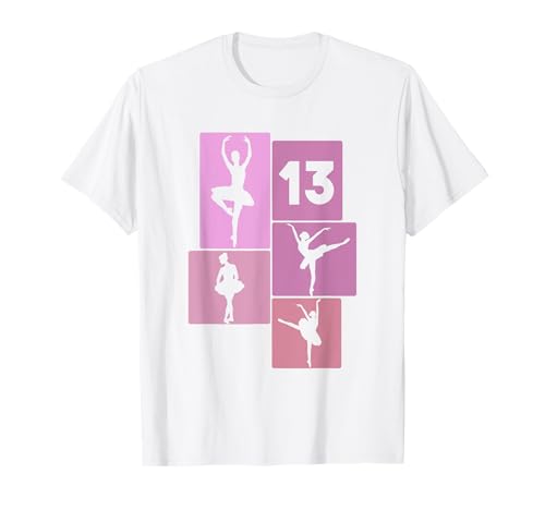 13. Geburtstag Ballet 13 Jahre Mädchen Retro Tänzerin T-Shirt von Retro Geburtstag Ballet Geschenk Mädchen Frauen