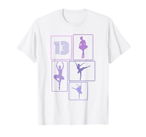 13. Geburtstag Ballet 13 Jahre Mädchen Retro Tänzerin T-Shirt von Retro Geburtstag Ballet Geschenk Mädchen Frauen
