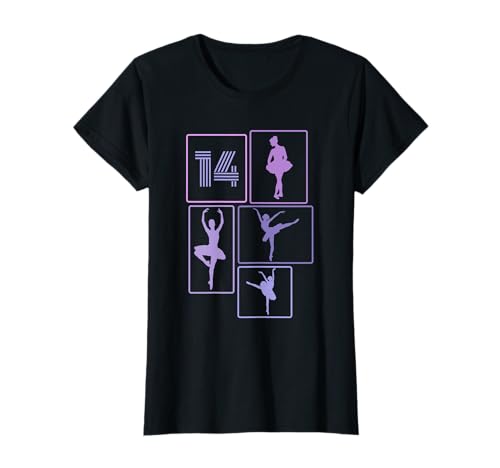 14. Geburtstag Ballet 14 Jahre Mädchen Retro Tänzerin T-Shirt von Retro Geburtstag Ballet Geschenk Mädchen Frauen
