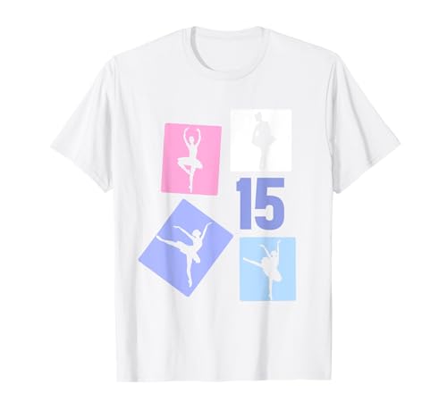 15. Geburtstag Ballet 15 Jahre Mädchen Retro Tänzerin T-Shirt von Retro Geburtstag Ballet Geschenk Mädchen Frauen