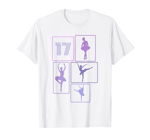 17. Geburtstag Ballet 17 Jahre Mädchen Retro Tänzerin T-Shirt von Retro Geburtstag Ballet Geschenk Mädchen Frauen