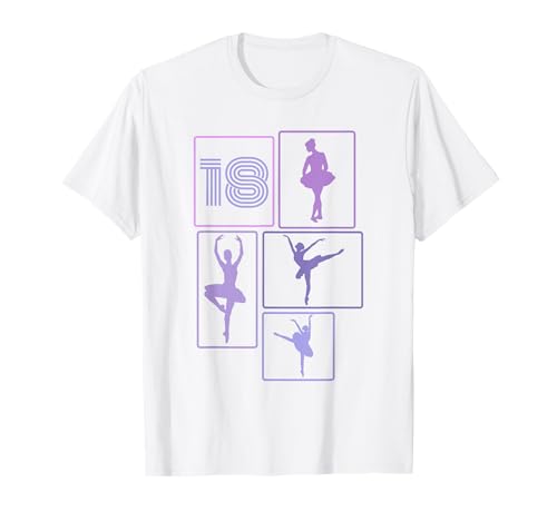 18. Geburtstag Ballet 18 Jahre Frauen Retro Tänzerin T-Shirt von Retro Geburtstag Ballet Geschenk Mädchen Frauen