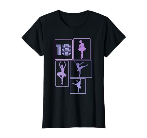 18. Geburtstag Ballet 18 Jahre Frauen Retro Tänzerin T-Shirt von Retro Geburtstag Ballet Geschenk Mädchen Frauen