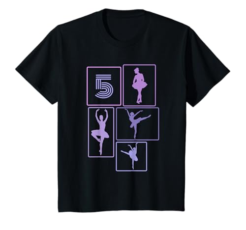 5. Geburtstag Ballet 5 Jahre Mädchen Retro Tänzerin T-Shirt von Retro Geburtstag Ballet Geschenk Mädchen Frauen
