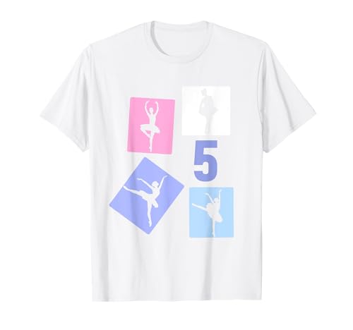 5. Geburtstag Ballet 5 Jahre Mädchen Retro Tänzerin T-Shirt von Retro Geburtstag Ballet Geschenk Mädchen Frauen