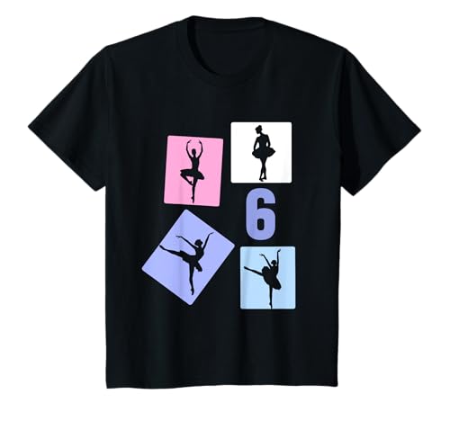 6. Geburtstag Ballet 6 Jahre Mädchen Retro Tänzerin T-Shirt von Retro Geburtstag Ballet Geschenk Mädchen Frauen