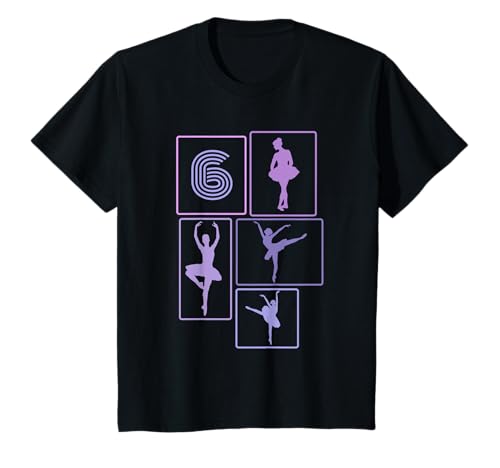 6. Geburtstag Ballet 6 Jahre Mädchen Retro Tänzerin T-Shirt von Retro Geburtstag Ballet Geschenk Mädchen Frauen