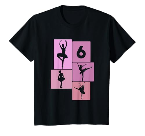 6. Geburtstag Ballet 6 Jahre Mädchen Retro Tänzerin T-Shirt von Retro Geburtstag Ballet Geschenk Mädchen Frauen