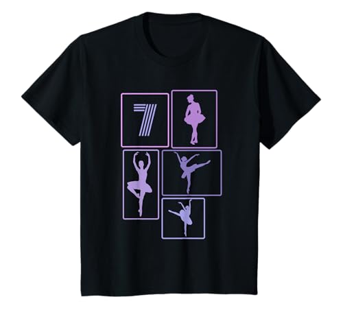 7. Geburtstag Ballet 7 Jahre Mädchen Retro Tänzerin T-Shirt von Retro Geburtstag Ballet Geschenk Mädchen Frauen