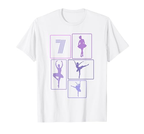 7. Geburtstag Ballet 7 Jahre Mädchen Retro Tänzerin T-Shirt von Retro Geburtstag Ballet Geschenk Mädchen Frauen