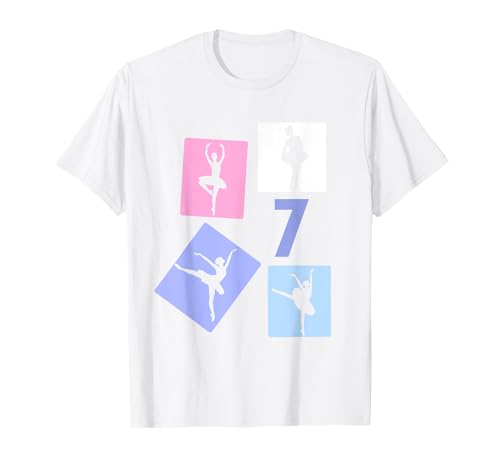 7. Geburtstag Ballet 7 Jahre Mädchen Retro Tänzerin T-Shirt von Retro Geburtstag Ballet Geschenk Mädchen Frauen