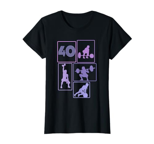 40. Geburtstag Body Building 40 Jahre Frauen Retro Gymrat T-Shirt von Retro Geburtstag Body Building Frauen Geschenk