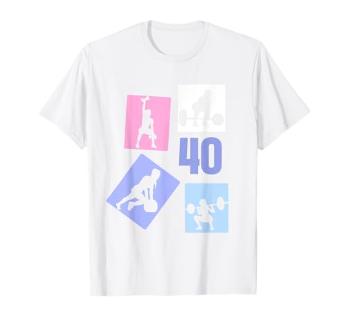 40. Geburtstag Body Building 40 Jahre Frauen Retro Gymrat T-Shirt von Retro Geburtstag Body Building Frauen Geschenk