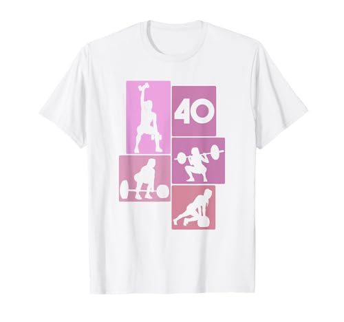 40. Geburtstag Body Building 40 Jahre Frauen Retro Gymrat T-Shirt von Retro Geburtstag Body Building Frauen Geschenk