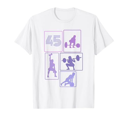 45. Geburtstag Body Building 45 Jahre Frauen Retro Gymrat T-Shirt von Retro Geburtstag Body Building Frauen Geschenk
