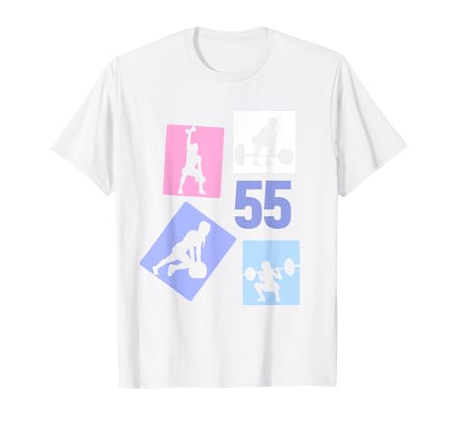 55. Geburtstag Body Building 55 Jahre Frauen Retro Gymrat T-Shirt von Retro Geburtstag Body Building Frauen Geschenk