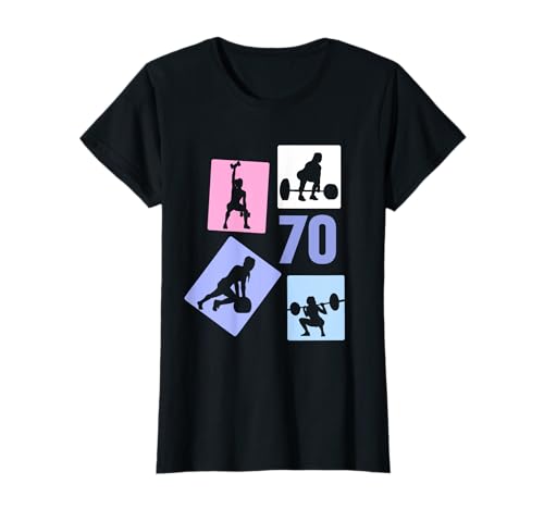 70. Geburtstag Body Building 70 Jahre Frauen Retro Gymrat T-Shirt von Retro Geburtstag Body Building Frauen Geschenk