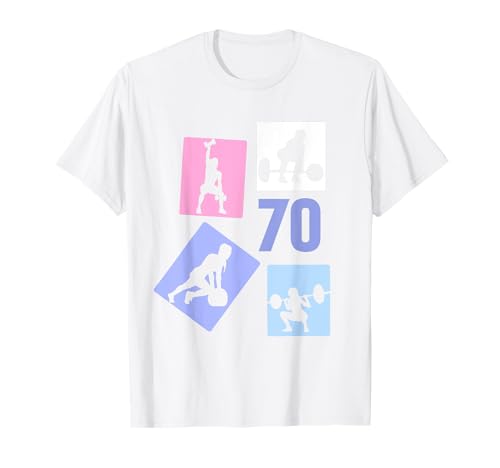 70. Geburtstag Body Building 70 Jahre Frauen Retro Gymrat T-Shirt von Retro Geburtstag Body Building Frauen Geschenk