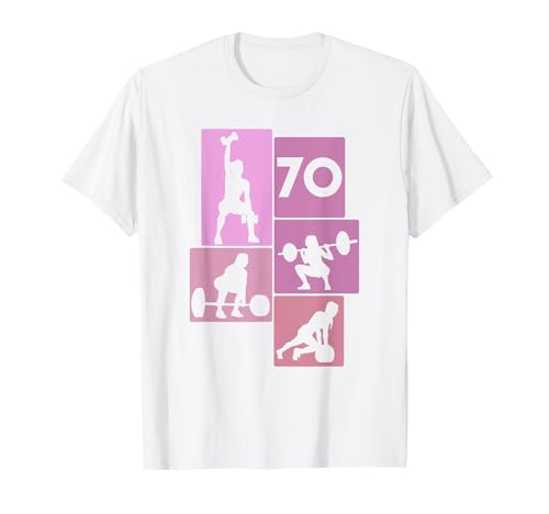 70. Geburtstag Body Building 70 Jahre Frauen Retro Gymrat T-Shirt von Retro Geburtstag Body Building Frauen Geschenk