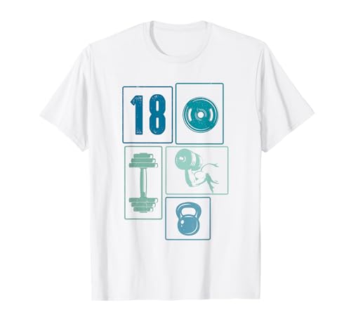 18. Geburtstag Body Building 18 Jahre Männer Retro Gymrat T-Shirt von Retro Geburtstag Body Building Männer Geschenk