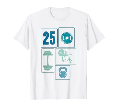 25. Geburtstag Body Building 25 Jahre Männer Retro Gymrat T-Shirt von Retro Geburtstag Body Building Männer Geschenk