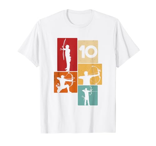 10. Geburtstag Bogenschießen 10 Jahre Jungs Retro T-Shirt 10. Geburtstag Bogenschießen 10 Jahre Jungs Retro T-Shirt von Retro Geburtstag Bogenschießen Jungs Mann Geschenk