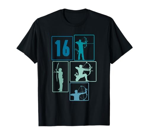 16. Geburtstag Bogenschießen 16 Jahre Jungs Retro T-Shirt 16. Geburtstag Bogenschießen 16 Jahre Jungs Retro T-Shirt von Retro Geburtstag Bogenschießen Jungs Mann Geschenk