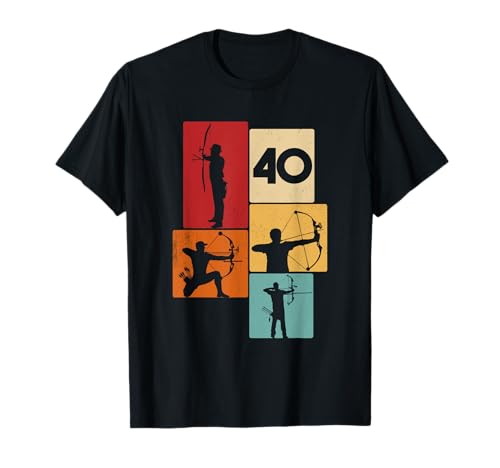 40. Geburtstag Bogenschießen 40 Jahre Männer Retro T-Shirt 40. Geburtstag Bogenschießen 40 Jahre Männer Retro T-Shirt von Retro Geburtstag Bogenschießen Jungs Mann Geschenk