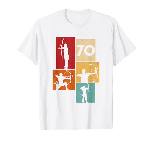 70. Geburtstag Bogenschießen 70 Jahre Männer Retro T-Shirt 70. Geburtstag Bogenschießen 70 Jahre Männer Retro T-Shirt von Retro Geburtstag Bogenschießen Jungs Mann Geschenk