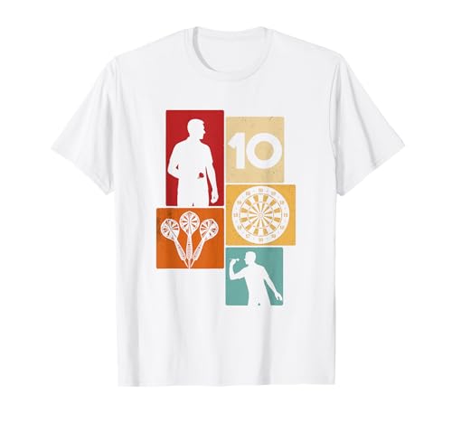 10. Geburtstag Dart 10 Jahre Jungs Retro Darts Spieler T-Shirt von Retro Geburtstag Dart Jungs Männer Geschenk
