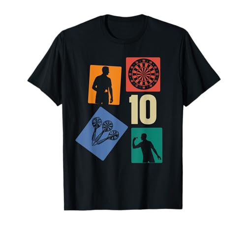 10. Geburtstag Dart 10 Jahre Jungs Retro Darts Spieler T-Shirt von Retro Geburtstag Dart Jungs Männer Geschenk