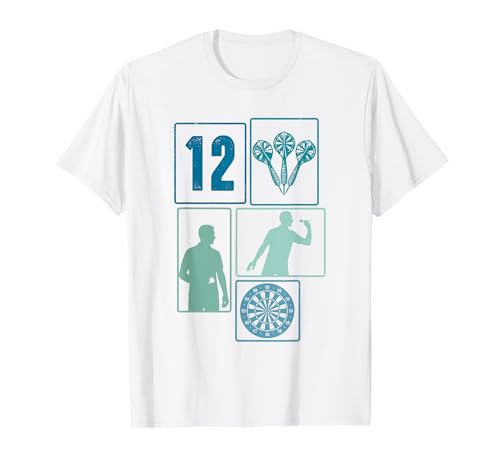 12. Geburtstag Dart 12 Jahre Jungs Retro Darts Spieler T-Shirt von Retro Geburtstag Dart Jungs Männer Geschenk