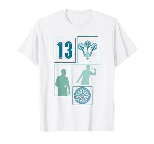 13. Geburtstag Dart 13 Jahre Jungs Retro Darts Spieler T-Shirt von Retro Geburtstag Dart Jungs Männer Geschenk
