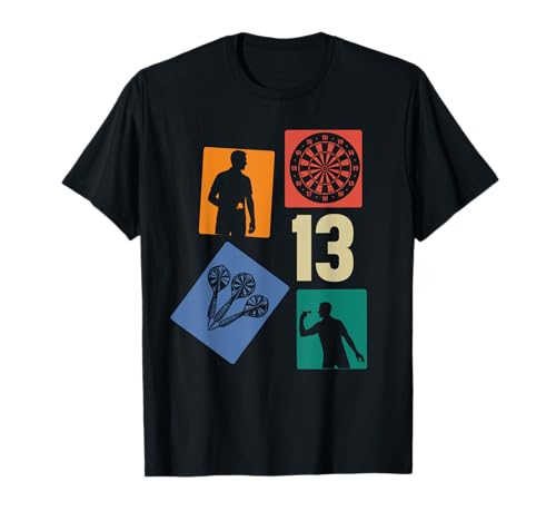 13. Geburtstag Dart 13 Jahre Jungs Retro Darts Spieler T-Shirt von Retro Geburtstag Dart Jungs Männer Geschenk
