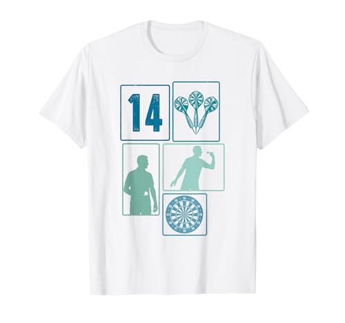 14. Geburtstag Dart 14 Jahre Jungs Retro Darts Spieler T-Shirt von Retro Geburtstag Dart Jungs Männer Geschenk