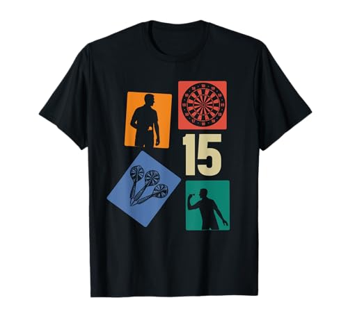 15. Geburtstag Dart 15 Jahre Jungs Retro Darts Spieler T-Shirt von Retro Geburtstag Dart Jungs Männer Geschenk