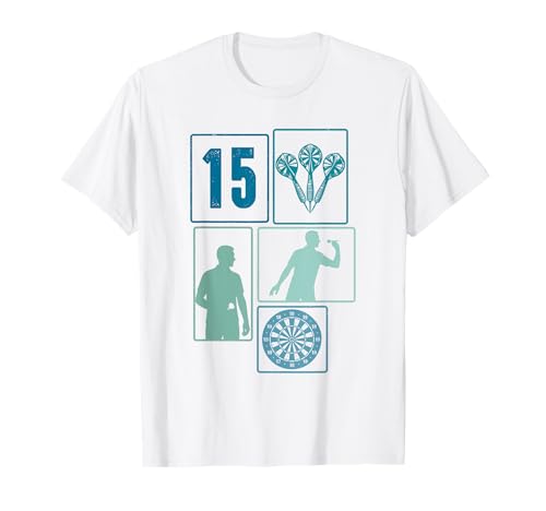 15. Geburtstag Dart 15 Jahre Jungs Retro Darts Spieler T-Shirt von Retro Geburtstag Dart Jungs Männer Geschenk